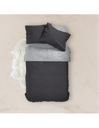 Παπλωματοθήκη Μονόχρωμη Solid Διπλή Χακί-Γκρι...