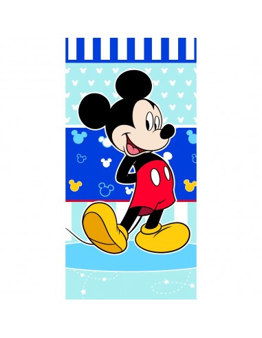 Πετσέτα Θαλάσσης Βαμβακερή Βελούδινη Mickey 320gsm Μπλε 70 x 140 cm