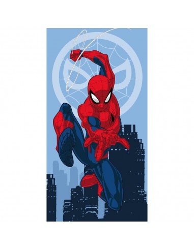 Πετσέτα Θαλάσσης Βαμβακερή Βελούδινη Spiderman 320gsm Μπλε 70 x 140 cm