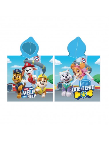 Παιδικό πόντσο Microfiber Paw Patrol Τυρκουάζ 55 x 110 cm