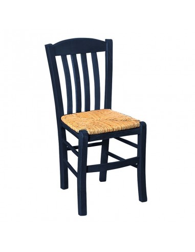 CASA Καρέκλα Οξιά Βαφή Εμποτισμού Ανιλίνη Μπλε, Κάθισμα Ψάθα