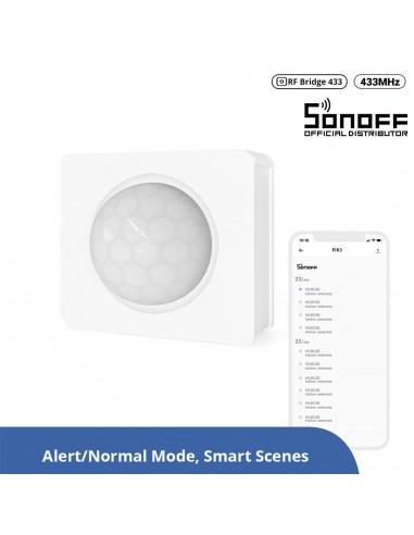 GloboStar® 80064 SONOFF PIR3-RF – Smart 433MHZ RF PIR Motion Sensor 6m/110° Detection