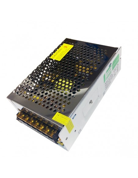 GloboStar® 68730 Μεταλλικό Τροφοδοτικό PELV για Προϊόντα LED 200W 16.5A - AC 220-240V σε DC 12V - IP20 L16 x W10 x H5cm - 2 Χρόνια Εγγύηση