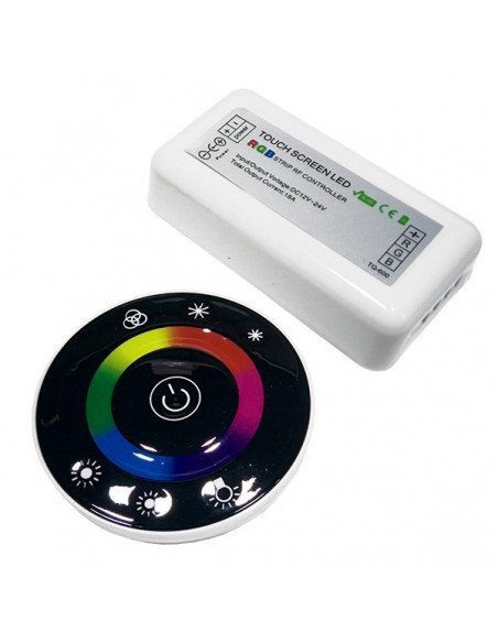 Ασύρματος LED RGB Controller με Μαύρο Στρογγυλό Χειριστήριο Αφής 2.4G RF 12v (192w) - 24v (384w) DC GloboStar 77445