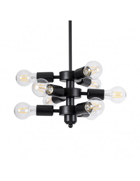 GloboStar® DELIR 01035 Μοντέρνο Industrial Φωτιστικό Οροφής Πολύφωτο Μαύρο Μεταλλικό Φ24 x Y23cm