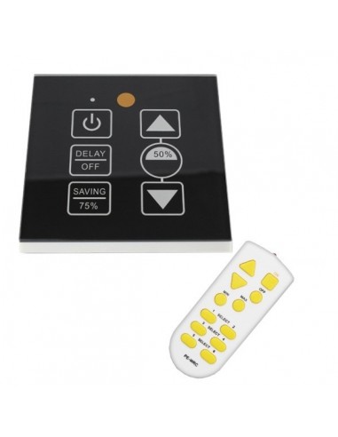 Ασύρματο LED Dimmer Τοίχου Αφής Μαύρο 220v...