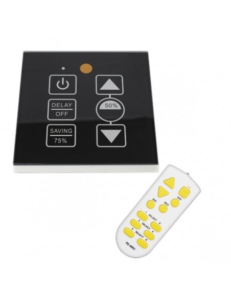 Ασύρματο LED Dimmer Τοίχου Αφής Μαύρο 220v (200w) Trailing Edge GloboStar 50040