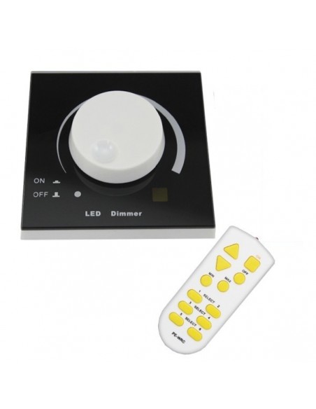Ασύρματο LED Dimmer Τοίχου Μαύρο 220v (200w) Trailing Edge GloboStar 50050