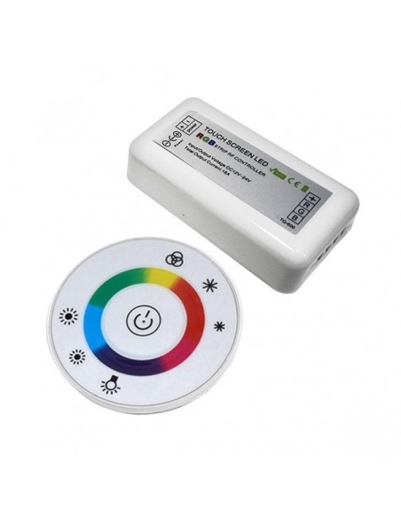 Ασύρματος LED RGB Controller με Λευκό Στρογγυλό Χειριστήριο Αφής 2.4G 12v (192w) - 24v (384w) DC GloboStar 77545