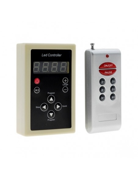 Ασύρματος LED Digital RGB Controller με Χειριστήριο RF για LED Digital RGB Προϊόντα 5v - 12v - 24v 1024 IC - 2048 IC GloboStar 04036