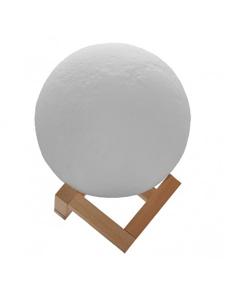 Επαναφορτιζόμενο Διακοσμητικό Ανάγλυφο Φωτιστικό Αφής 3D Moon 20cm RGBW Ντιμαριζόμενο με Ασύρματο Χειριστήριο GloboStar 07030