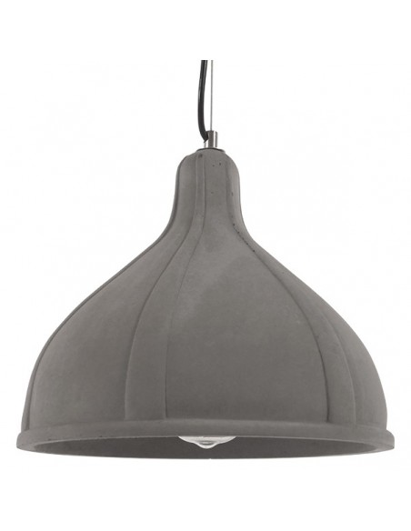 GloboStar® TRIBECA 01326 Μοντέρνο Industrial Κρεμαστό Φωτιστικό Οροφής Μονόφωτο Γκρι Τσιμέντο Καμπάνα Φ29 x Y23cm