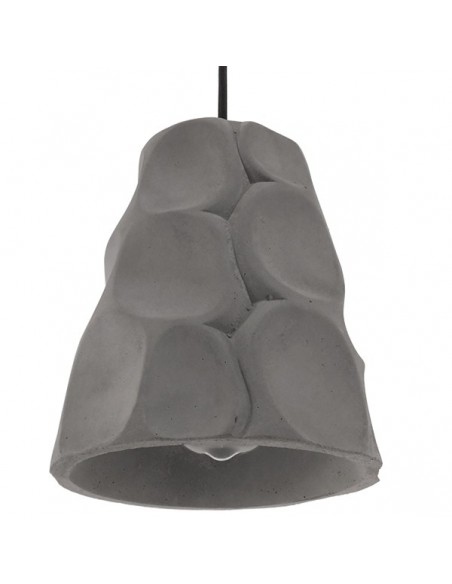 GloboStar® TRIBECA 01327 Μοντέρνο Industrial Κρεμαστό Φωτιστικό Οροφής Μονόφωτο Γκρι Τσιμέντο Καμπάνα Φ18 x Y23cm