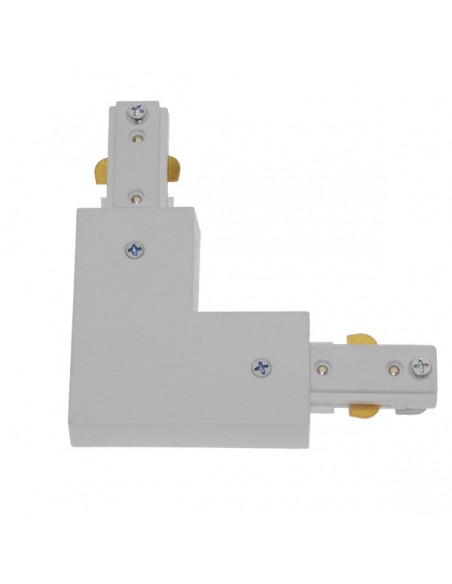 Διφασικός Connector 3 Καλωδίων Συνδεσμολογίας Ελ (L) για Λευκή Ράγα Οροφής GloboStar 93133