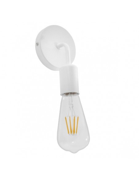 GloboStar® DON 01397 Vintage Φωτιστικό Τοίχου Απλίκα Μονόφωτο Λευκό Μεταλλικό Μ10 x Π7 x Υ16cm