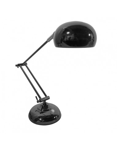 GloboStar® OFFICE BLACK 01392 Μοντέρνο Επιτραπέζιο Φωτιστικό Πορτατίφ Μονόφωτο Μεταλλικό Μαύρο Νίκελ Φ12 x Υ80cm