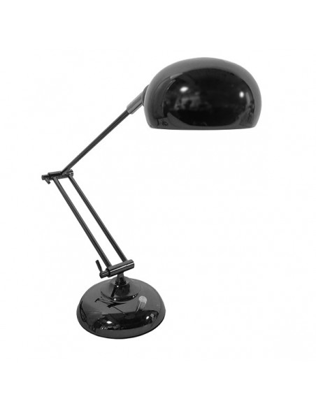 GloboStar® OFFICE BLACK 01392 Μοντέρνο Επιτραπέζιο Φωτιστικό Πορτατίφ Μονόφωτο Μεταλλικό Μαύρο Νίκελ Φ12 x Υ80cm