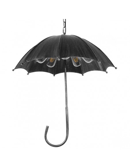 GloboStar® UMBRELLA 01407 Vintage Industrial Κρεμαστό Φωτιστικό Οροφής Πολύφωτο Γκρι Σκουριά Μεταλλικό Φ58 x Υ60cm