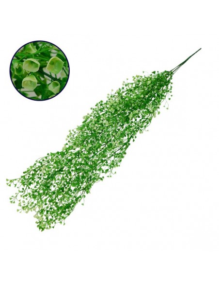 GloboStar® 09038 Τεχνητό Κρεμαστό Φυτό Διακοσμητική Γιρλάντα Μήκους 1.2 μέτρων με 5 X Κλαδιά Φύλλωμα Ρούστικ Πράσινο Λευκό