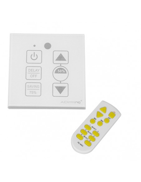 Ασύρματο LED Dimmer Τοίχου Αφής Λευκό 220v (200w) Trailing Edge GloboStar 50044