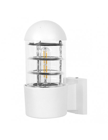 GloboStar® NEWI 01418 Μοντέρνο Φωτιστικό Τοίχου Απλίκα Μονόφωτο Λευκό Μεταλλικό Μ11 x Π17 x Υ23cm