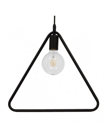 GloboStar® DELTA 01580 Μοντέρνο Κρεμαστό Φωτιστικό Οροφής Μονόφωτο 1 x E27 Μαύρο Μεταλλικό Μ38 x Π4 x Υ33cm