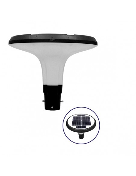 Αυτόνομο Αδιάβροχο IP65 Ηλιακό Φωτοβολταϊκό Φωτιστικό Στύλου / Κολώνας Πλατείας LED 25W με Ανιχνευτή Κίνησης και Αισθητήρα Νυχτός Ψυχρό Λευκό 6000k GloboStar 12116