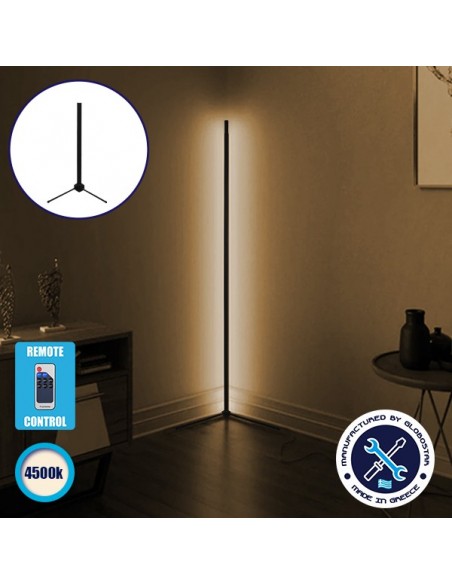 Μοντέρνο Minimal Επιτραπέζιο Μαύρο Φωτιστικό 50cm LED 8 Watt με Ασύρματο Χειριστήριο RF & Dimmer Φυσικό Λευκό 4500k GloboStar ALIEN Design GLOBO-50-2