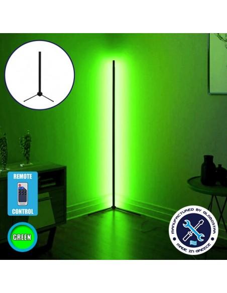 Μοντέρνο Minimal Επιτραπέζιο Μαύρο Φωτιστικό 50cm LED 8 Watt με Ασύρματο Χειριστήριο RF & Dimmer Πράσινο GloboStar ALIEN Design GLOBO-50-5