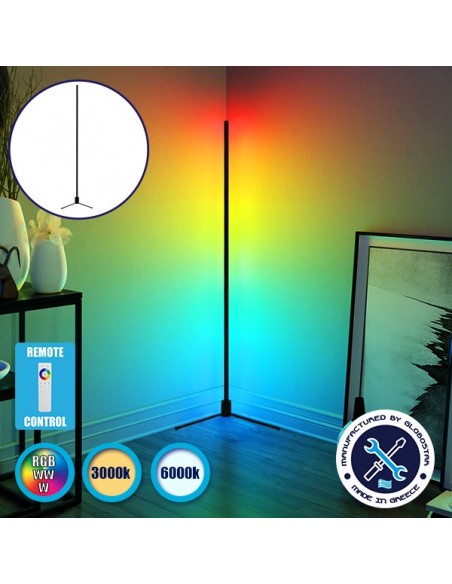 Μοντέρνο Minimal Επιδαπέδιο Μαύρο Φωτιστικό 250cm LED 50 Watt με Ασύρματο Χειριστήριο Αφής 2.4G RF & Dimmer RGBW+WW Πολύχρωμο - Ψυχρό - Ημέρας - Θερμό GloboStar ALIEN Design GLOBO-250-9