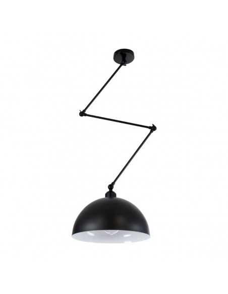 GloboStar® LOTUS 00939 Μοντέρνο Φωτιστικό Οροφής Μονόφωτο Μαύρο Ματ Μεταλλικό Καμπάνα Φ30 x Y21cm