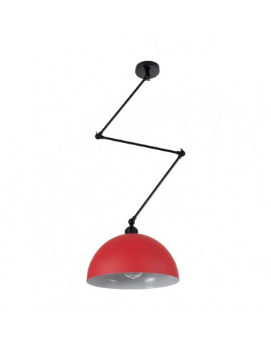 GloboStar® LOTUS RED 00938 Μοντέρνο Φωτιστικό Οροφής Μονόφωτο Κόκκινο Ματ Μεταλλικό Καμπάνα Φ30 x Y21cm