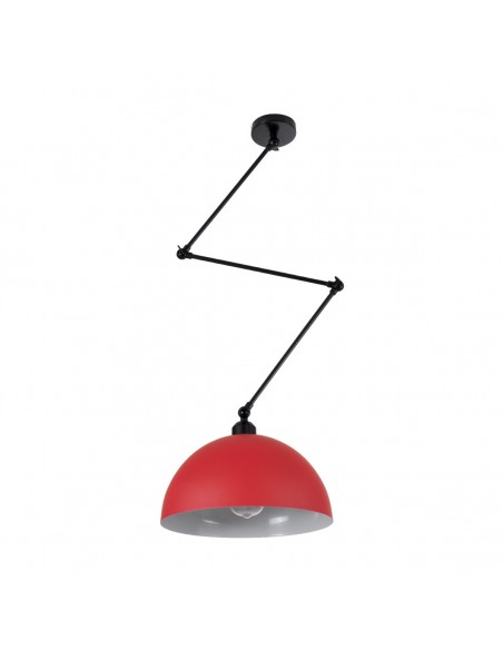 GloboStar® LOTUS RED 00938 Μοντέρνο Φωτιστικό Οροφής Μονόφωτο Κόκκινο Ματ Μεταλλικό Καμπάνα Φ30 x Y21cm