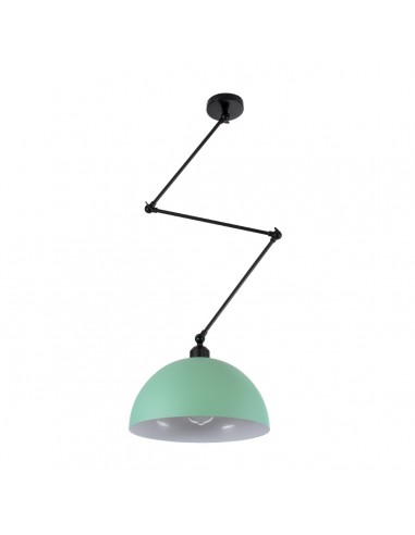 GloboStar® LOTUS GREEN 00936 Μοντέρνο Φωτιστικό Οροφής Μονόφωτο Ανοιχτό Πράσινο Ματ Μεταλλικό Καμπάνα Φ30 x Y21cm