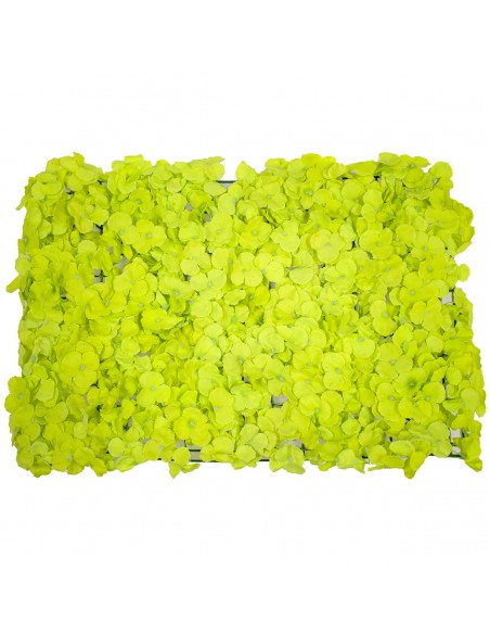 GloboStar® 78324 Συνθετικό Πάνελ Λουλουδιών - Κάθετος Κήπος Άγρια Ορτανσία Λαχανί Μ60 x Υ40 x Π5cm