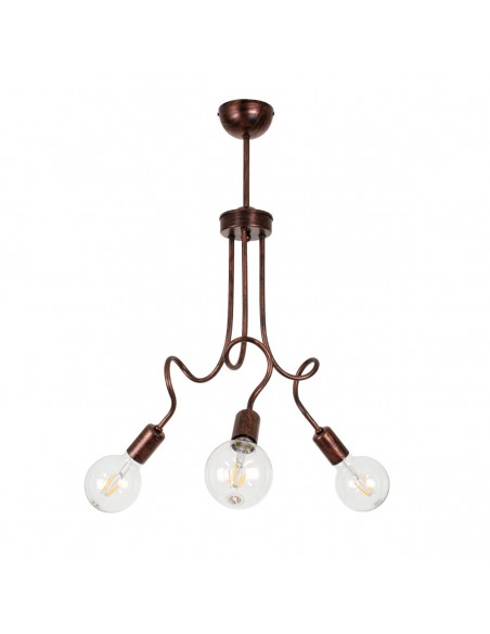 GloboStar® ASPECT 00788 Μοντέρνο Φωτιστικό Οροφής Τρίφωτο Χάλκινο Μεταλλικό Πλέγμα Φ42 x Y60cm