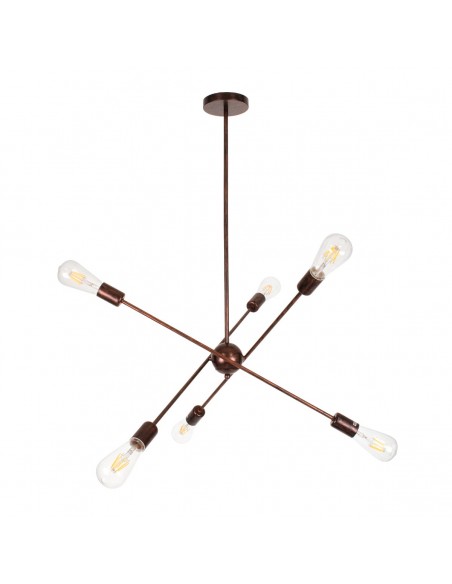 GloboStar® ZANE 00785 Μοντέρνο Φωτιστικό Οροφής Πολύφωτο Χάλκινο Μεταλλικό Ράγα Φ70 x Y100cm