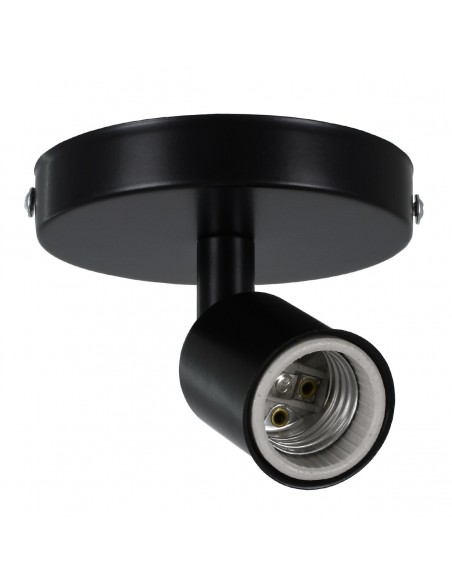 GloboStar® SARA 00843 Μοντέρνο Φωτιστικό Οροφής / Τοίχου Μονόφωτο 1xE27 Μεταλλικό Μαύρο Φ10 x Υ10.3cm