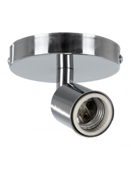 GloboStar® SARA 00844 Μοντέρνο Φωτιστικό Οροφής / Τοίχου Μονόφωτο 1xE27 Μεταλλικό Ασημί Νίκελ Φ10 x Υ10.3cm