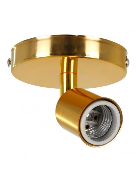 GloboStar® SARA 00845 Μοντέρνο Φωτιστικό Οροφής / Τοίχου Μονόφωτο 1xE27 Μεταλλικό Χρυσό Φ10 x Υ10.3cm