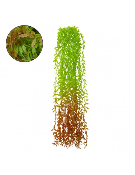 GloboStar® 78057 Τεχνητό Κρεμαστό Φυτό Διακοσμητικών Κλαδιών με Πράσινο και Καφέ Φύλλωμα Ευρωπαϊκή Τέφρα Μ30 x Y100 x Π10cm