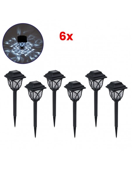 GloboStar® 85703 ΣΕΤ 6 Τεμαχίων Αυτόνομα Ηλιακά Φωτιστικά LED SMD 1W 100lm με Ενσωματωμένη Μπαταρία 600mAh - Φωτοβολταϊκό Πάνελ με Αισθητήρα Ημέρας-Νύχτας Αδιάβροχο IP65 Φανάρι Κήπου Τετράγωνο Λευκό Λευκό 6000K