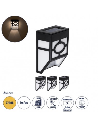 GloboStar® 85707 ΣΕΤ 4 Τεμαχίων Αυτόνομα Ηλιακά...