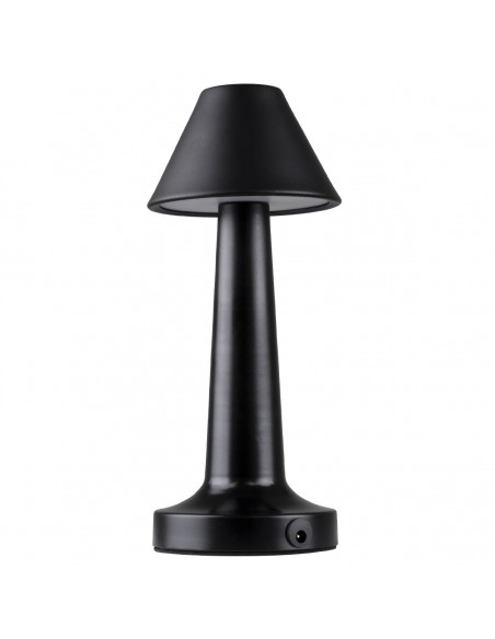 GloboStar® MOLLY 76515 Μοντέρνο Επιτραπέζιο Φωτιστικό Πορτατίφ LED 1.5W 105lm 120° DC 5V Επαναφορτιζόμενο με Μπαταρία Li-ion 1800mAh - Διακόπτη Αφής με 3 Εντάσεις Φωτισμού Θερμό Λευκό 2700K Dimmable - Φ10 x 23cm - Μαύρο