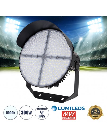 GloboStar® CYCLOP 90106 LED Προβολέας Γηπέδου 300W 48000LM 60° AC 100-277V IP65 - Ψυχρό Λευκό 5000K - MeanWell Driver & LumiLEDs Chip - 5 Years Warranty