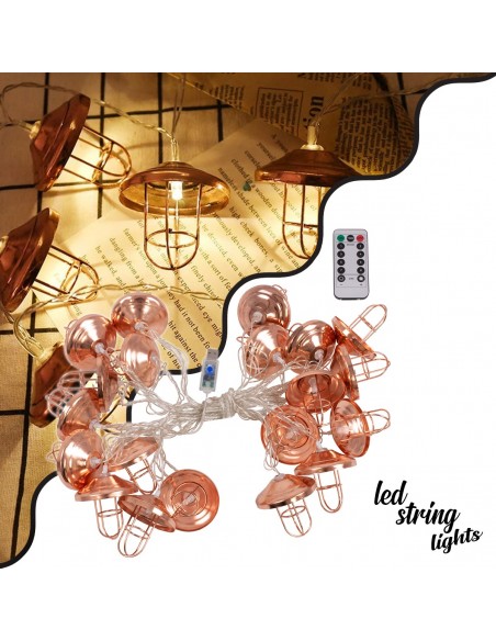 79810 Διακοσμητική Γιρλάντα Bronze Lamp 3 Μέτρα με Διακόπτη On/Off - 20 LED 2W DC 5V με USB & Διάφανο Καλώδιο IP20 Θερμό Λευκό 2700K Μ3m