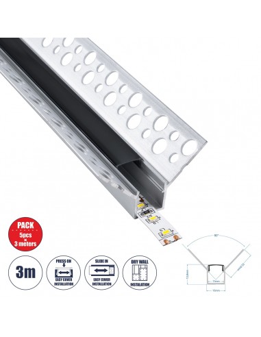 GloboStar® PLASTERBOARD-PROFILE 70837-3M Προφίλ...