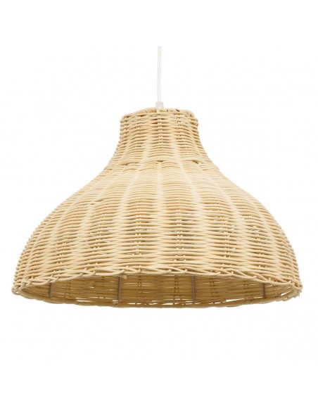 GloboStar® MAYOTTE 00724 Vintage Κρεμαστό Φωτιστικό Οροφής Μονόφωτο 1 x E27 Μπεζ Ξύλινο Μπαμπού Φ40 x Y28cm