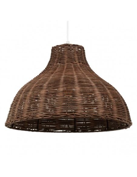 GloboStar® MAYOTTE 00725 Vintage Κρεμαστό Φωτιστικό Οροφής Μονόφωτο 1 x E27 Καφέ Ξύλινο Μπαμπού Φ40 x Y28cm