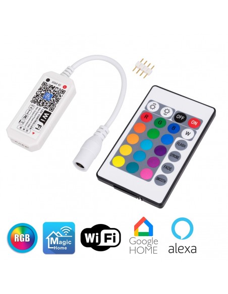 GloboStar® 73435 Ασύρματος Smart Home Wi-Fi LED RGB Controller με Χειριστήριο RF 2.4Ghz DC 5-24V Max 100W